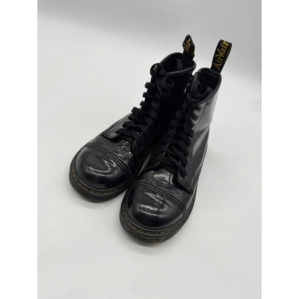 Dr. Martens Y Girls‎ Size 4 Black Patent Lamper Leather Zip Boots